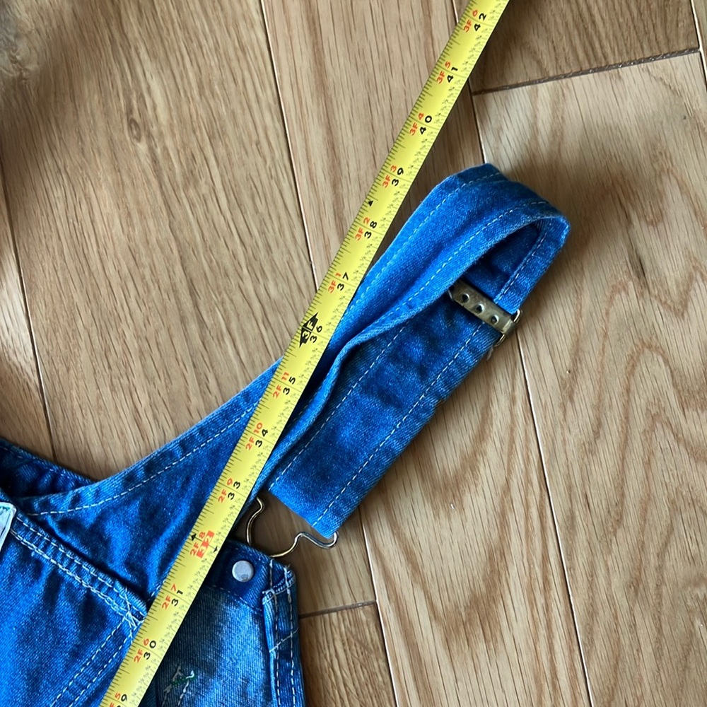 Women's Blue Denim Jumpsuit with Smiley Patch - Picture 8 of 12
